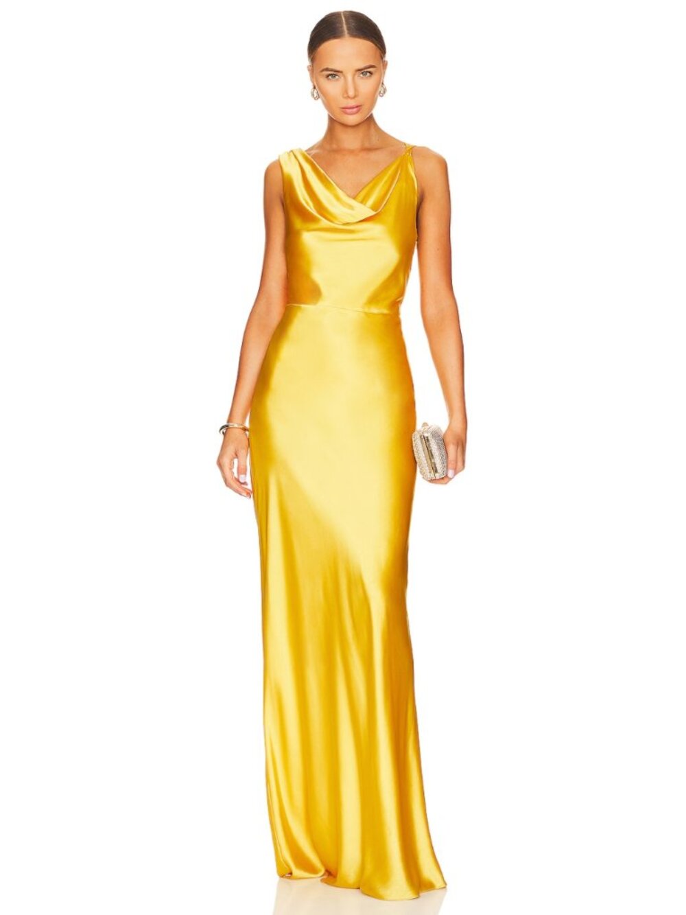 Veronica Beard Sanderson Silk Satin Maxi Dress Bright Sunset Yellow Size 2